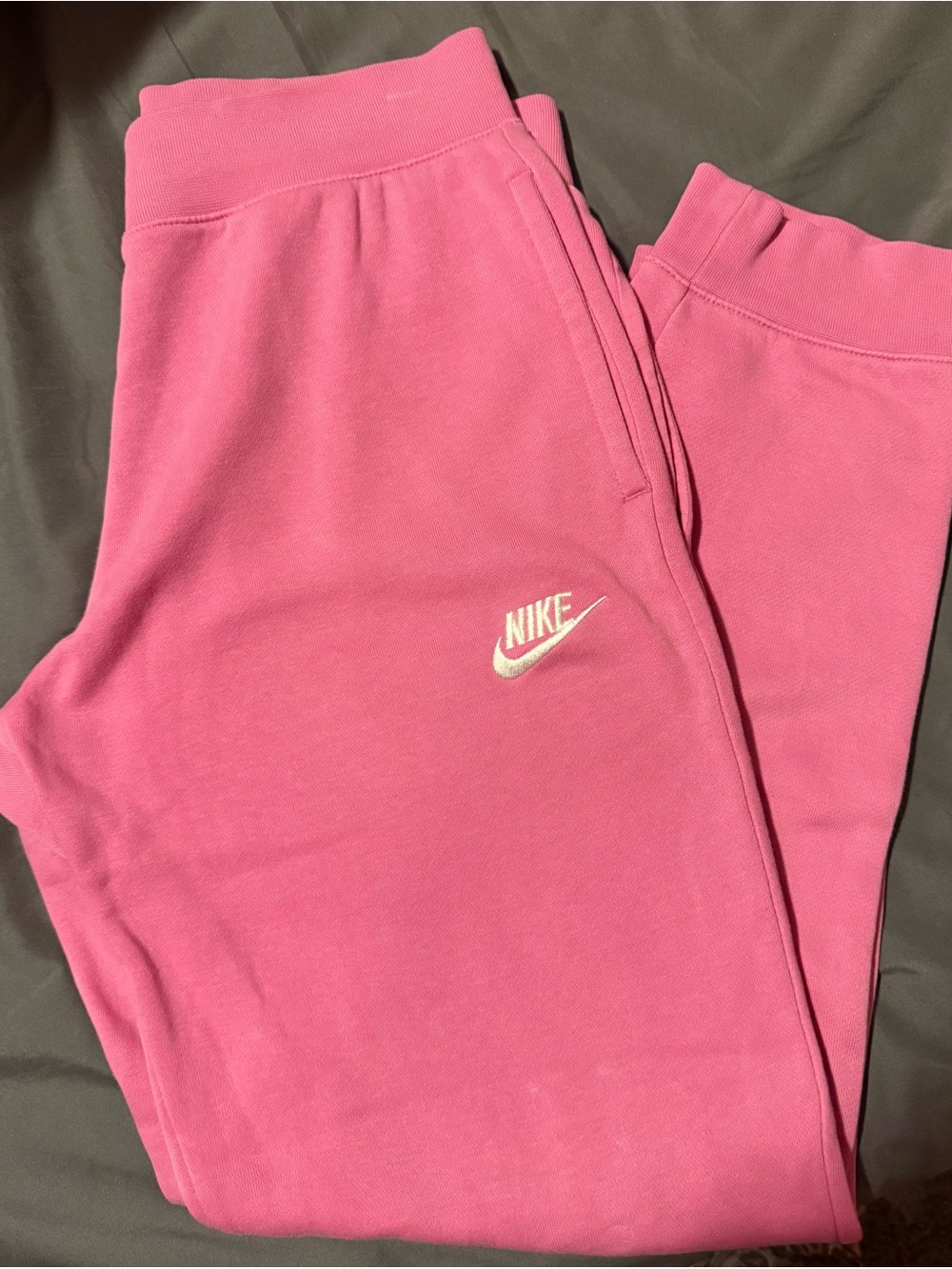 Nike Pink Girls' Fleece Joggers with White Logo